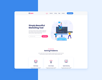 C.lore Landing page branding cleanui design digitalmarketing flat landing landingpage minimal ui ux uxui