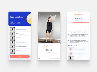 Fitness app prototipe app fitness ui ux