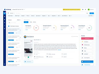 Instabug Dashboard Retouch bug bugs daily ui dashboard design instabug minimal ui web webdesign