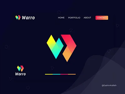 warro (W) Letter Logo Design abstract abstract art app icon arrow logo branding concept creative logo designer gradient letter design letter logo logo mark logo marks marketing modern monogram symbol w w letter w logo