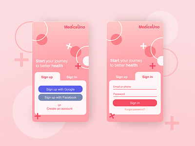 Sign in for MedicaUno 100daychallenge 100dayschallenge 100daysofui sign in sign up signin signup ui design