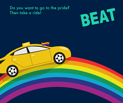 Taxi banner design illustration pride vector