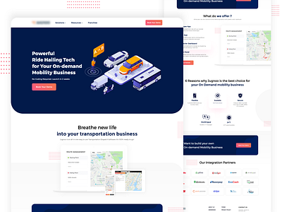 Ride Hailing website design home ride hailing web website website design