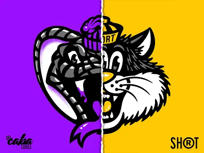 MightyShort Collaboration cat hat illustraion mightyshort smile logo snake