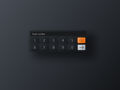 Numpad Neumorphism Dark contemporary control panel dark dark mode design keypad neumorphism numpad printer skeuomorph app visual design