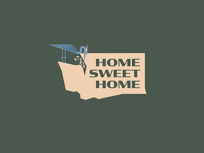 Camano Island, Washington adobe illustrator ai bird blue heron camano island geometric home home sweet home island patch patch design state state badge state outline state patch washington washington state