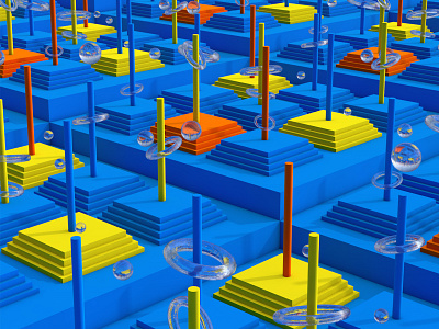 Playground 3d 3d art abstract c4d colors digital digital art geometry infinite minimal playground render simple