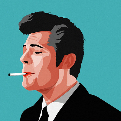 Marcello Mastroianni color design illustration illustrator photoshop
