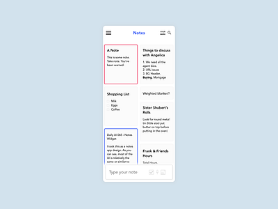 Notes App / Notes Widget 065 checkbox dailyui design list notes notes app notes widget phone ui ux