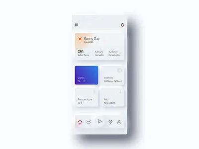 Neuomorphic smart homes Dashboard app cards ui climate dailyui dashboard ui design flat ui pro home page interface internet light mobile app neuomorphic smart smart logo smarthome temperature uidesign uiuxdesign vector