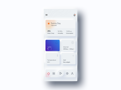 Neuomorphic smart homes Dashboard app cards ui climate dailyui dashboard ui design flat ui pro home page interface internet light mobile app neuomorphic smart smart logo smarthome temperature uidesign uiuxdesign vector