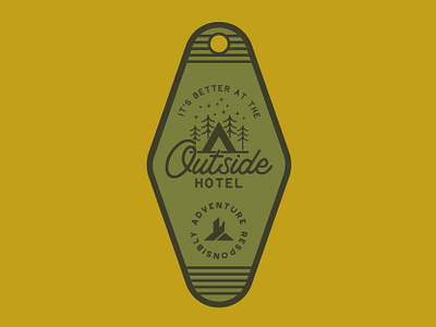 Outside Hotel adventure badge design hotel hotel key logo outdoor badge outdoors patch retro retro badge road trip vintage vintage key wilderness