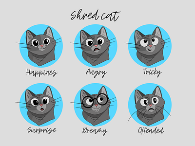 Shred Cat Stickers artwork cat graphic design graphic tablet illustration illustrator pets stickers wacom intuos