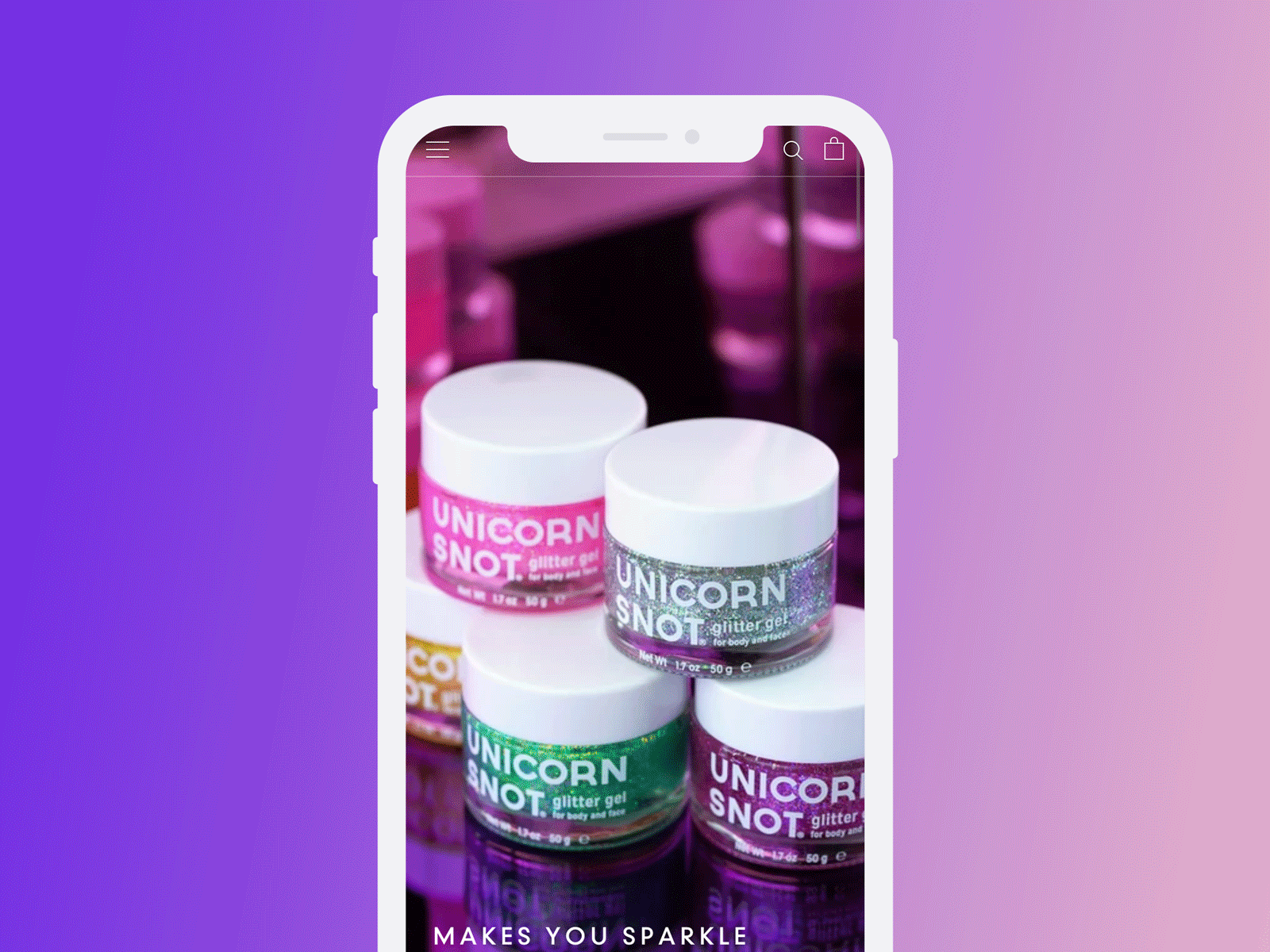 Digital Brand Refresh beauty bodyglitter cosmetics ecommerce glitter lifestyle photography productdesign shopify ui uiux unicorn unicornsnot webdesign