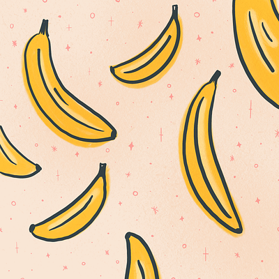 Top Banana banana colourful design fun illustration midcentury procreate texture