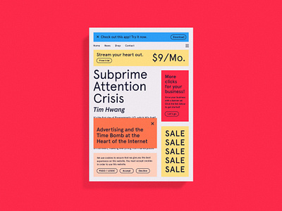 Subprime Attention Crisis Cover advertising banner ads book book cover cover art dust jacket internet pop ups print tech