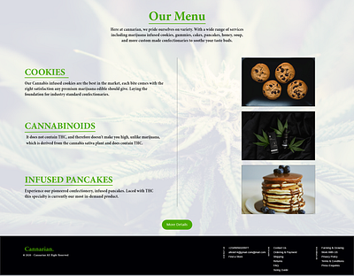 Cannabis Confectionery Menu list cannabis design design dispensary hire me marijuana ui ux ui design website weed