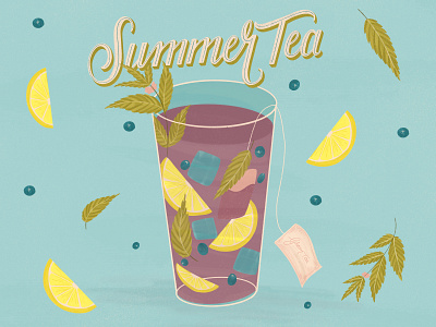 Summer Tea Illustration design digital illustration illustration photoshop photoshop brush procreate procreateapp vintage illustration