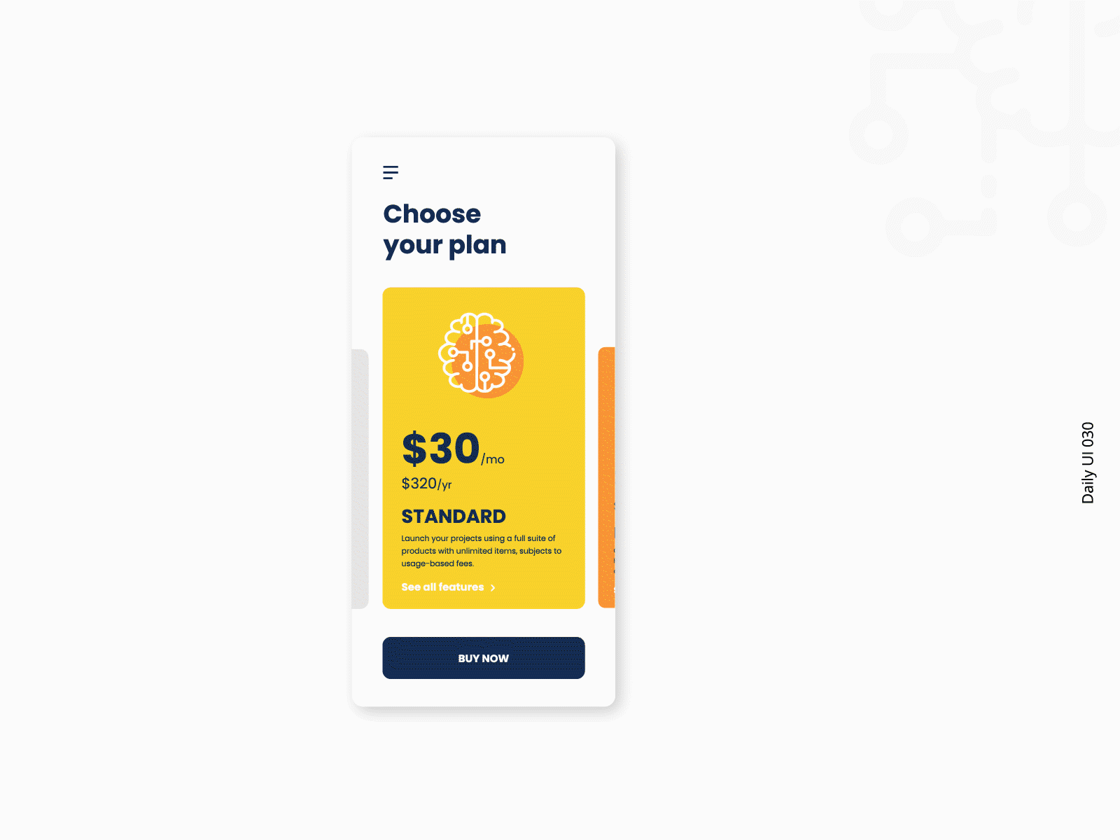 Daily UI #030 - Pricing 030 adobexd buy dailyui dailyui030 dailyuichallenge design pricing swipe ui userinterface