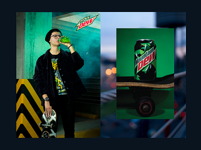 Mountain Dew Photography color commercial concept design green model mountain dew photograhy photography social media soda soda can