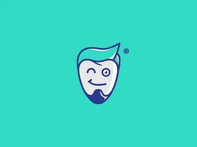 Handsome tooth character clinic dental dental clinic dental logo dentist dentistry design face handsome icon illustration logo teeth tooth