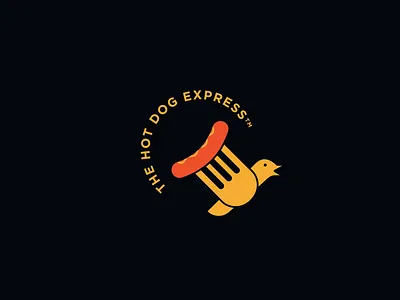 The Hot Dog Express bird bird logo branding design logo logo design