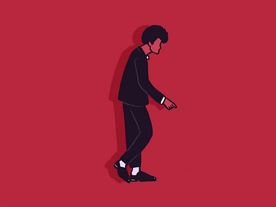 The moonwalker animation character color flat illustration mj vector