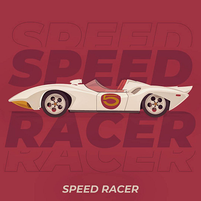 Speed Racer 2d art car illustrated car illustration running speed racer