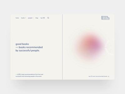 Good Books — home 📚 animation beige books bookstore brand identity clean clean ui gradient landing page mier a minimal minimalism principle simple soft gradient typewolf typography web web design webflow