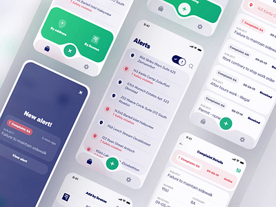 Department of Buildings Application 60fps addresses alerts animation app buildings complaints construction design details futuristic interaction ios license mobile notifications showcase ui ux