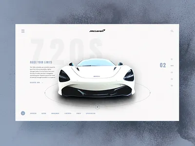 McLaren 720S Website Design Concept branding car creative design graphic design mclaren simple sportcar ui web website design