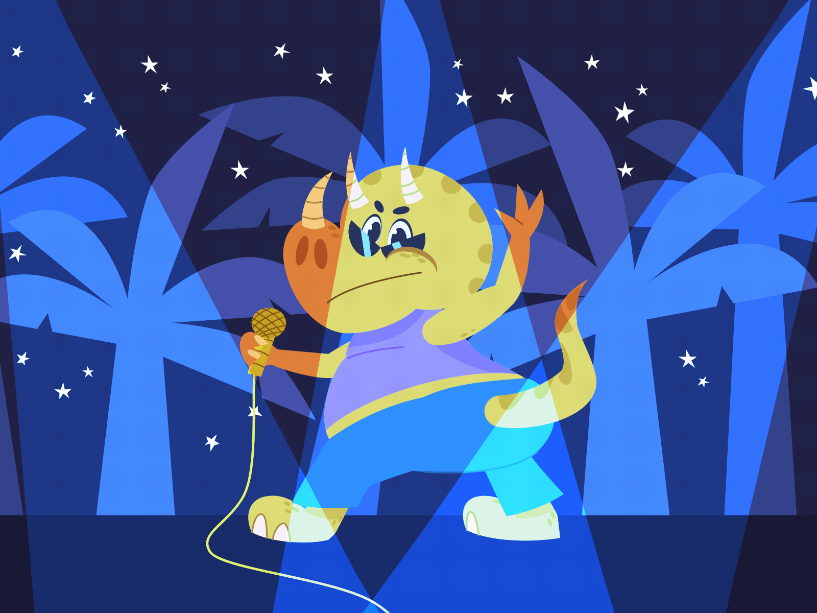 Orange Dino Gangsta animation character design illustration loop motion motion graphic motionstory