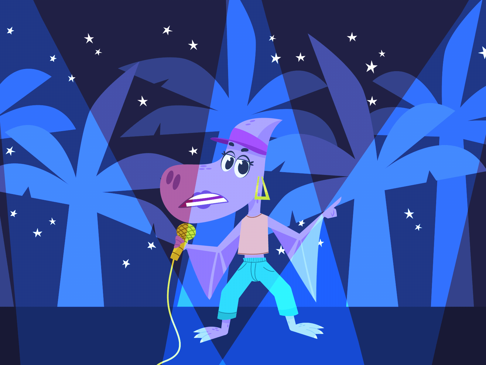 Pink Dino Gangsta animation character design illustration loop motion motion graphic motionstory