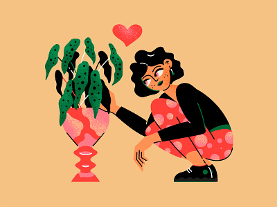 Begonia Maculata girl illustration plant