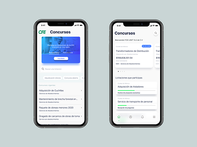 CFE // SEC app dashboard ui design flat ios minimal minimalist mobile ui ux