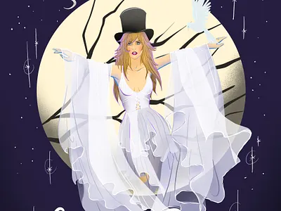 Goddess Of Rock digitalart fleetwood mac goddess illustration illustration digital portrait illustration stevie nicks women empowerment women in illustration