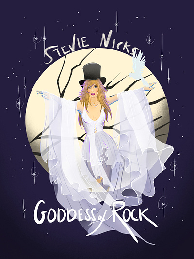 Goddess Of Rock digitalart fleetwood mac goddess illustration illustration digital portrait illustration stevie nicks women empowerment women in illustration