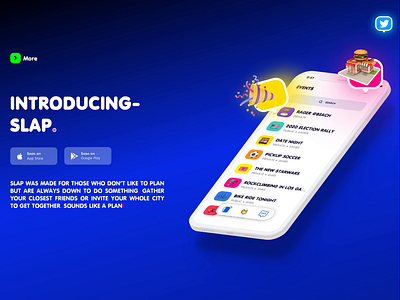 Slap-Website android app calendar design events geo ios ios app iphone location mobile party product design social web website wed design