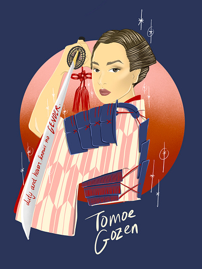Duty And Honour Knows No Gender badass babes digital illustration digitalart female samurai heroines portrait samurai women empowerment women in illustration womens womens day