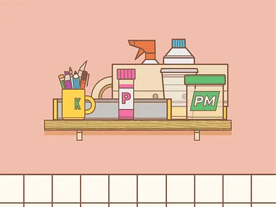 Screen print materials dark room flat illustration illustration online learning online teaching screen print screenprint vector vector illustration