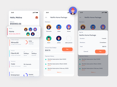 Payment flow for bills management app design design gradient ho chi minh illustration minimal ui design ux vietnam