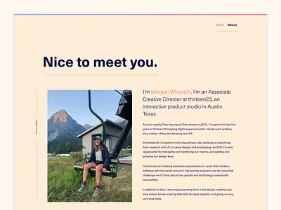 Nice to meet you about colors design portfolio page portfolio site typography web