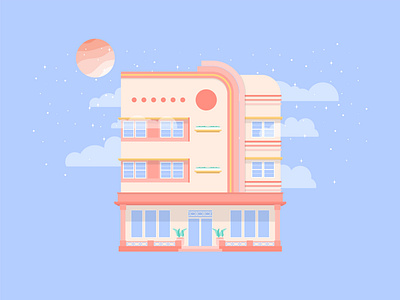 Interstellar Hotel adobe illustrator design digital art digital illustration flat design flat illustration graphic design illustration illustration art illustrations