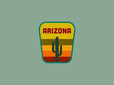 Arizona Retro Patch 70s arizona catcus creative design retro retro design
