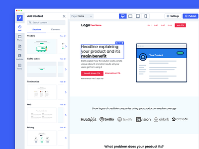 Versoly – Website Builder for SaaS Companies design tool editor saas ui uiux website builder website editor