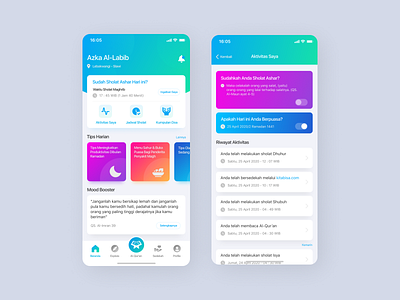 Muslim Daily Activity App app design ui ux ux design web