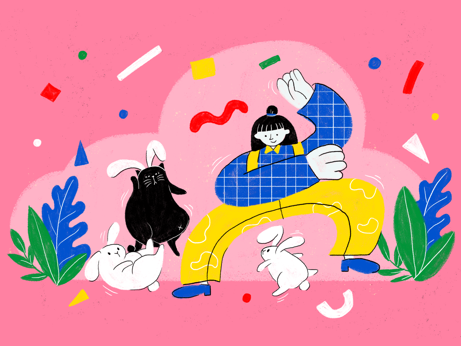 PLAYTIME! SING-ALONG: LET'S DANCE, SHAKE & HOP cat colourful dance dance party digital digitalart drawing illustration salipuma shake