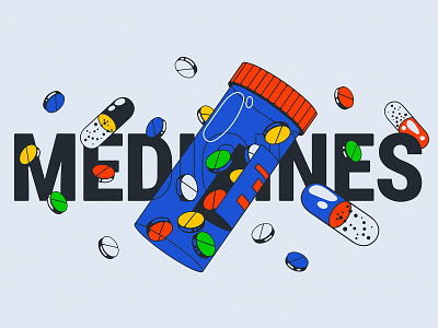 Medicine colorful flat illustration illustration medical medicine motion vector