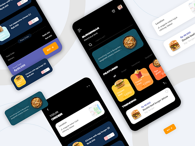 Dark Mode Burgerbar 🍔 - App app burger design designer dribbble exploration figma food food app illustration interface interfaces ios product product design restaurant restaurant app ui ux uxresearch