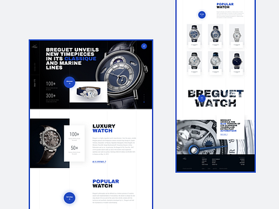 Luxury watch website redesign blue design minimal minimalism redesign typographic typography typography design watch